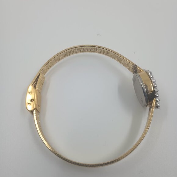 Vintage Deauville Armitron Diamond Accented Bezel Heart Shaped Cocktail Watch.